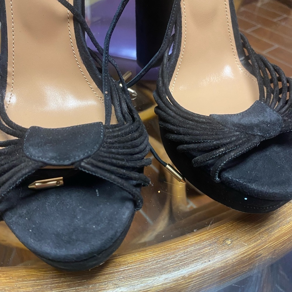 AQUAZZURA Suede Sandals Heels platforms - Picture 3 of 10